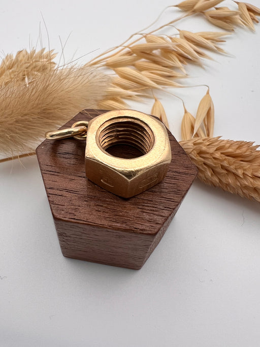 Vintage 9ct Gold Hexagonal Nut Charm