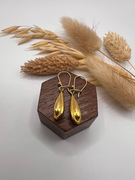 Late Victorian Etruscan Revival Teardrop Earrings
