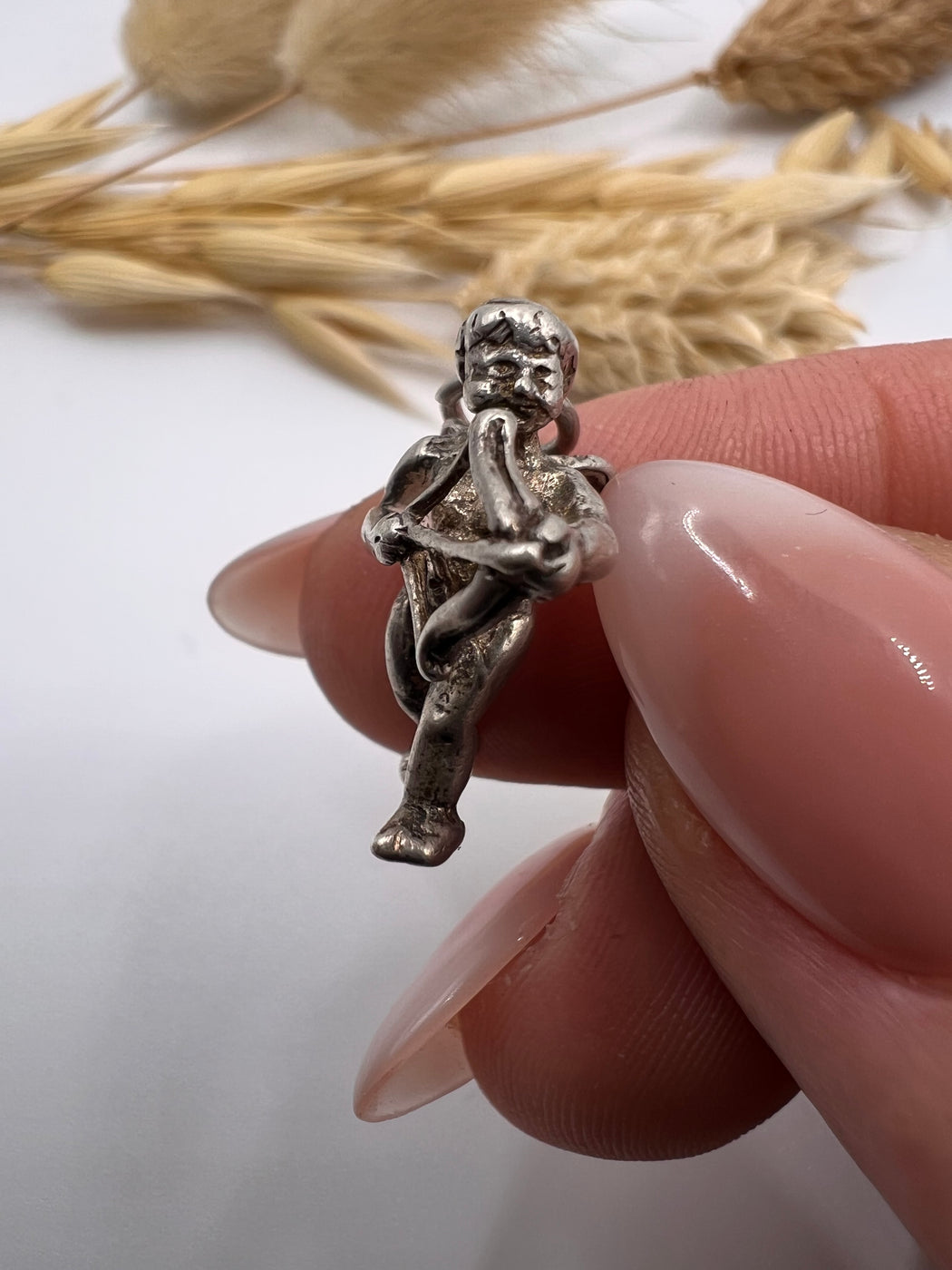 Vintage Silver Cupid Charm