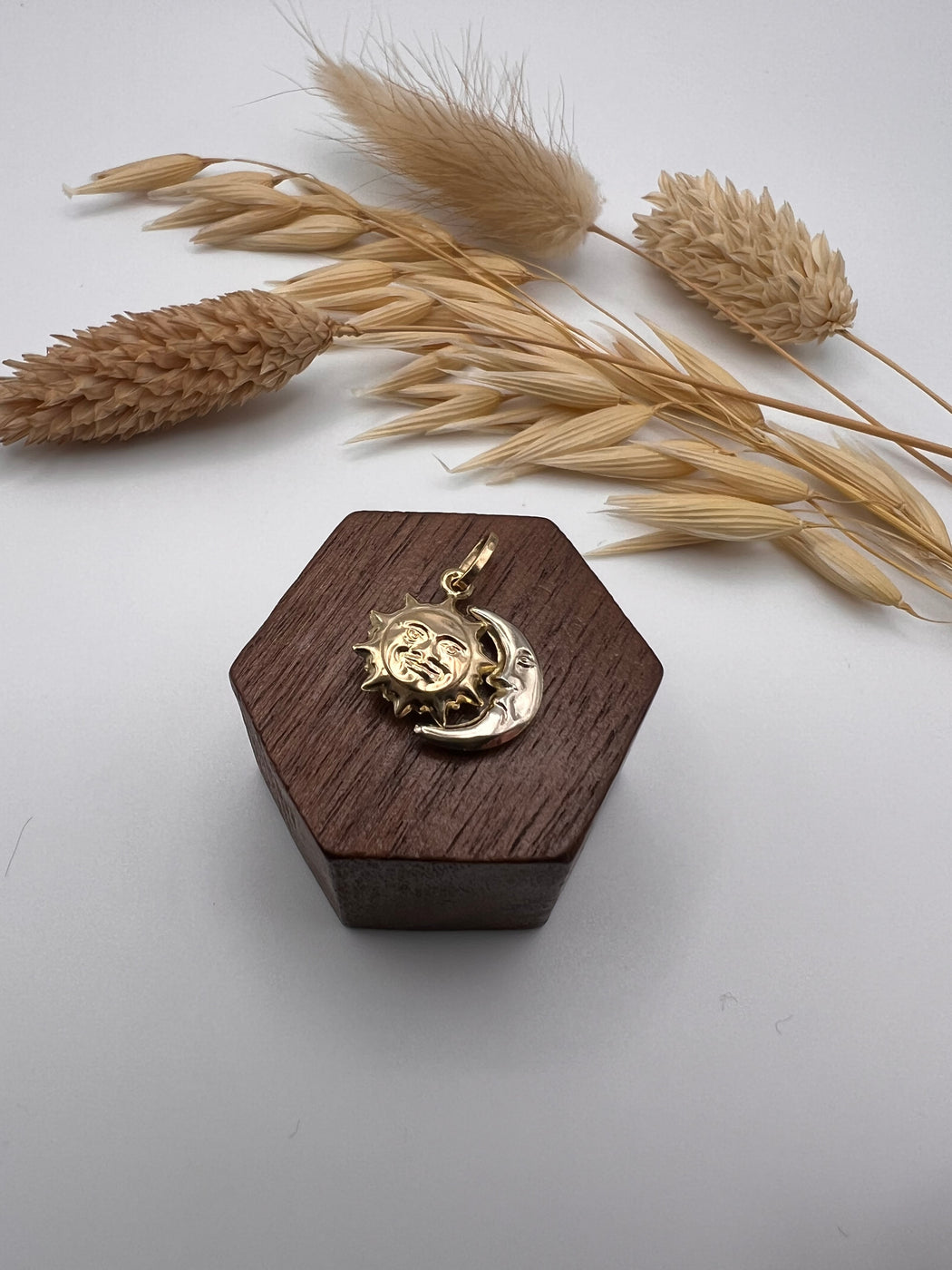9ct Gold Two Tone Sun And Moon Charm