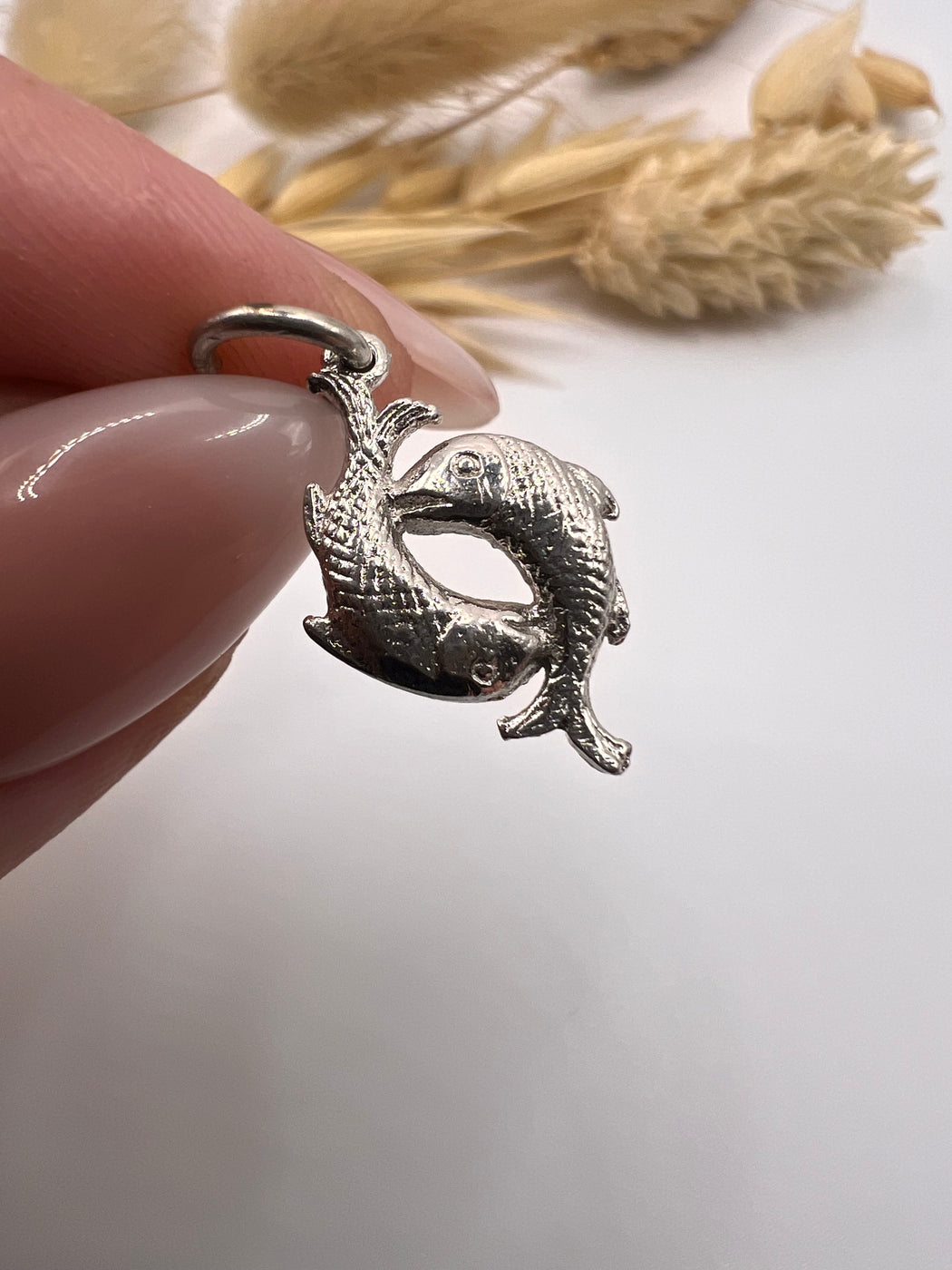 Vintage Silver Zodiac Pisces Fish Charm
