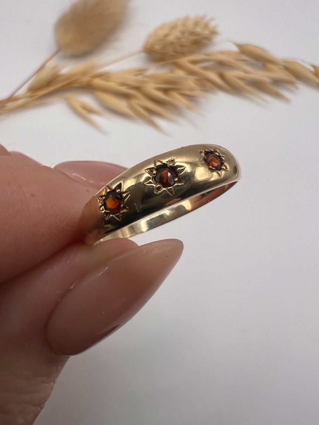 Starburst Set Garnet Trilogy Gypsy Ring