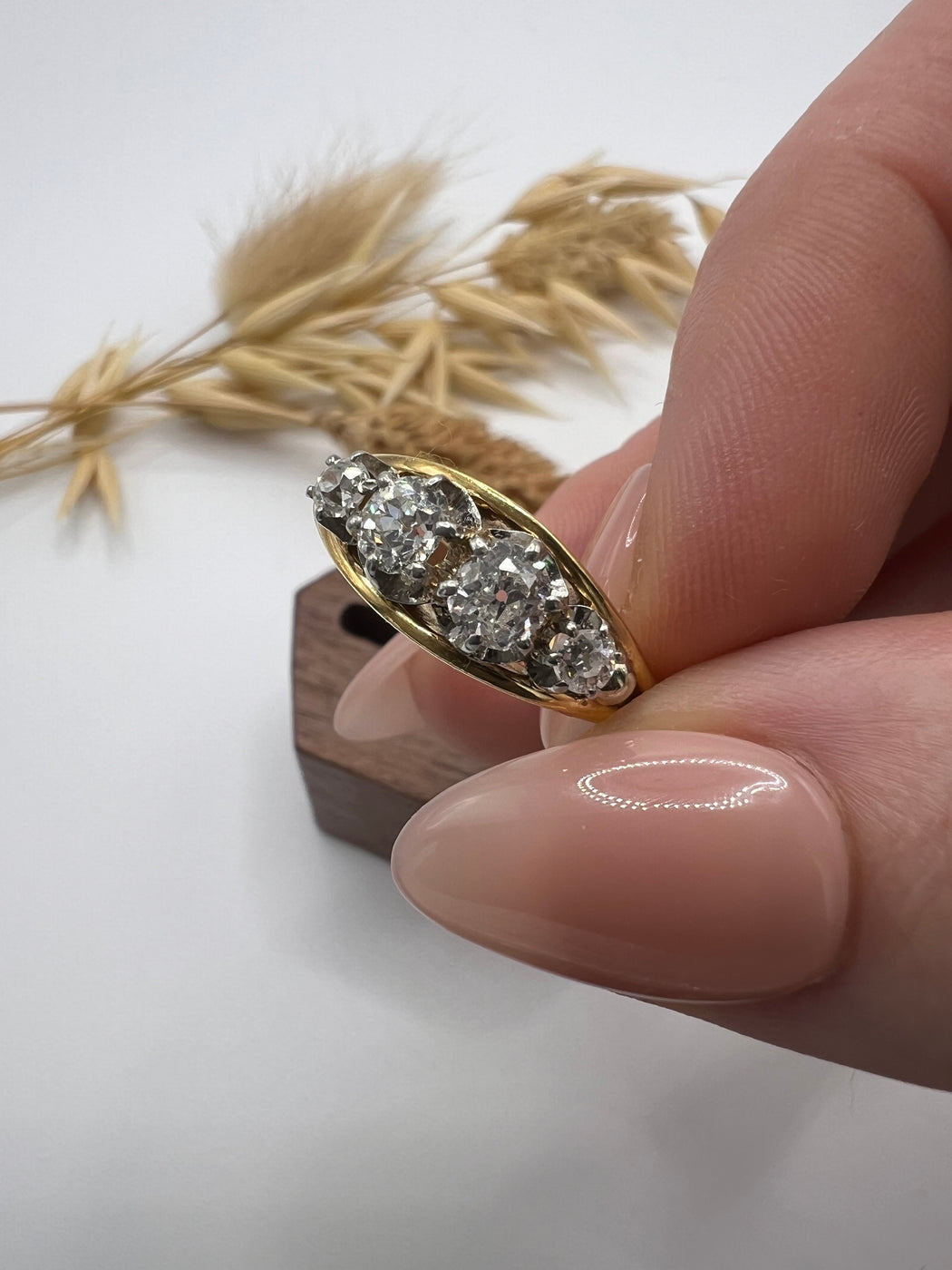 18ct Four Stone Old Mine Cut Diamond Ring