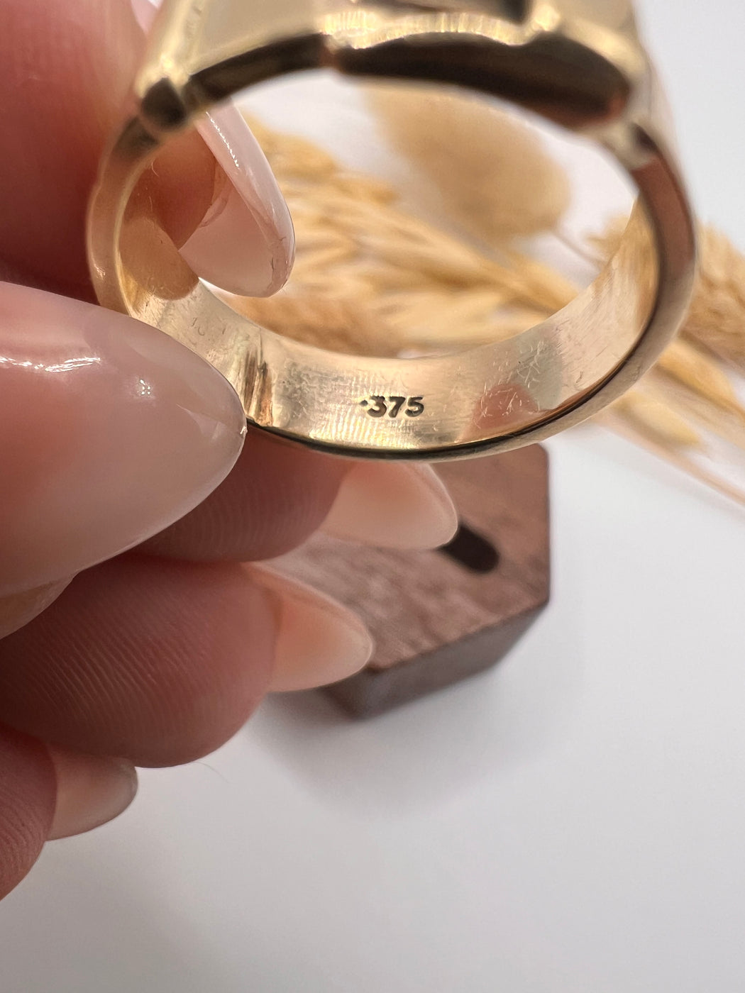 Chunky 9ct Yellow Gold Buckle Ring