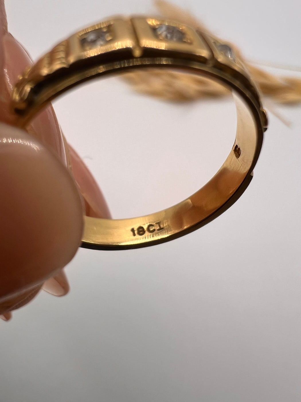 Victorian Three Stone Old Cut Diamond Gypsy Ring