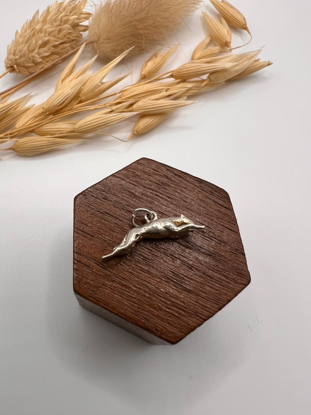 Vintage Silver Running Greyhound Charm