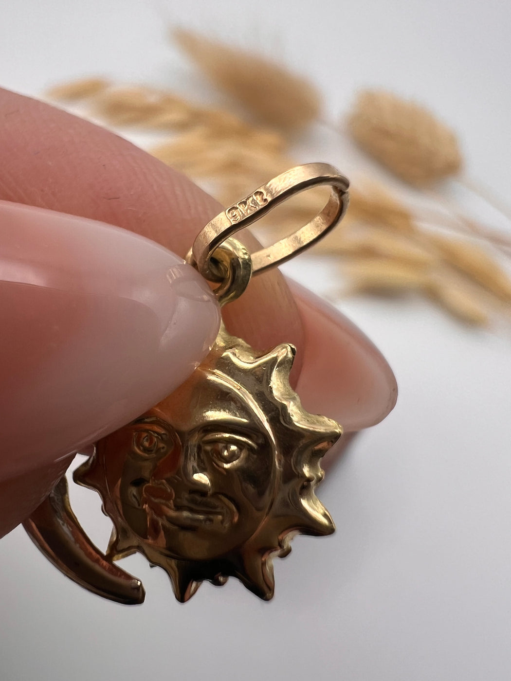 9ct Gold Two Tone Sun And Moon Charm
