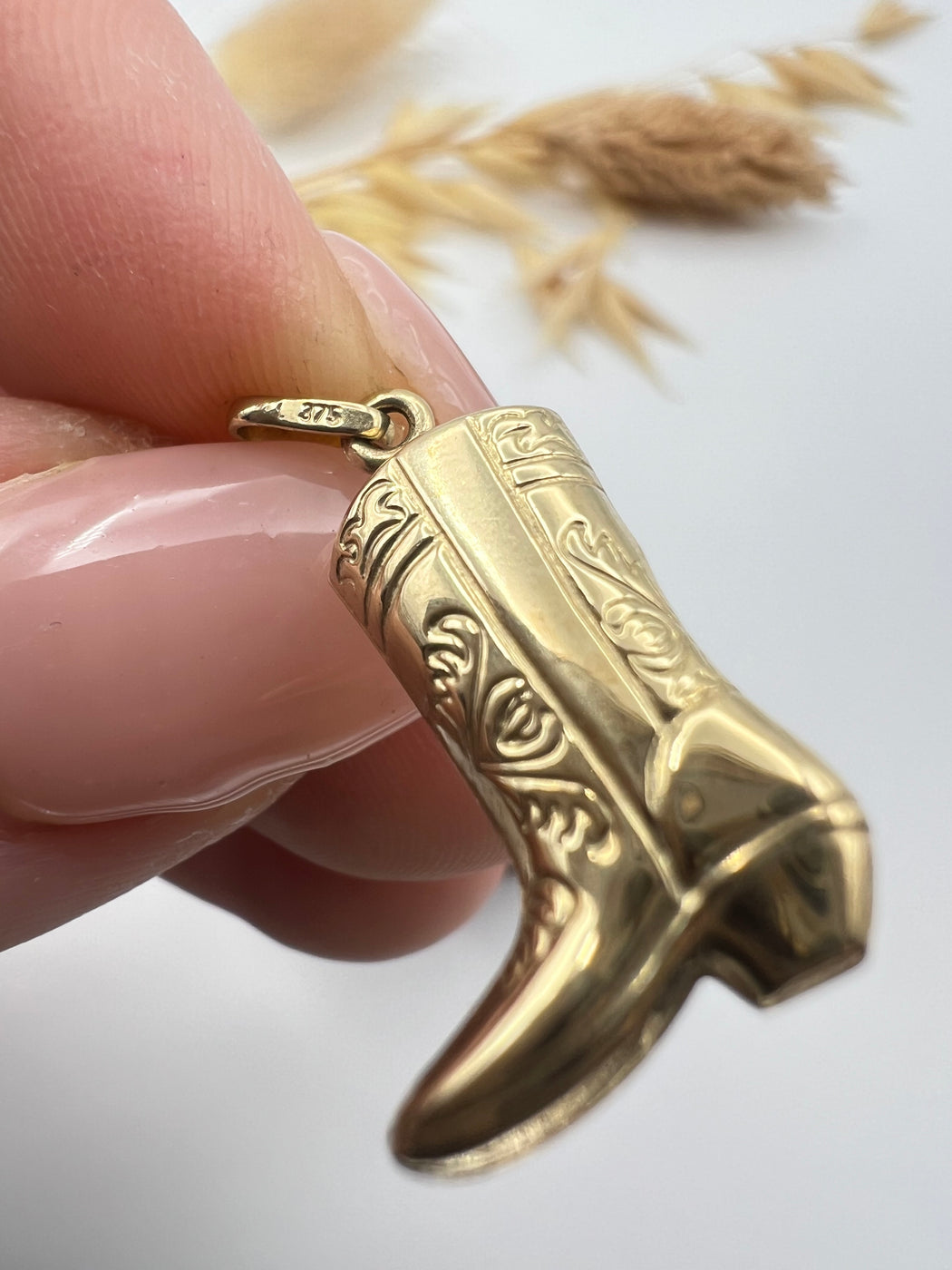 Vintage 9ct Yellow Gold Cowboy Boot Charm
