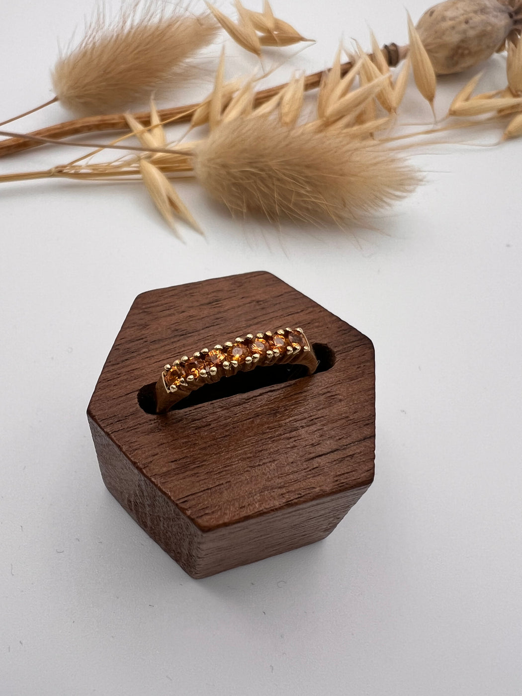 9ct Citrine Half Eternity Band Ring