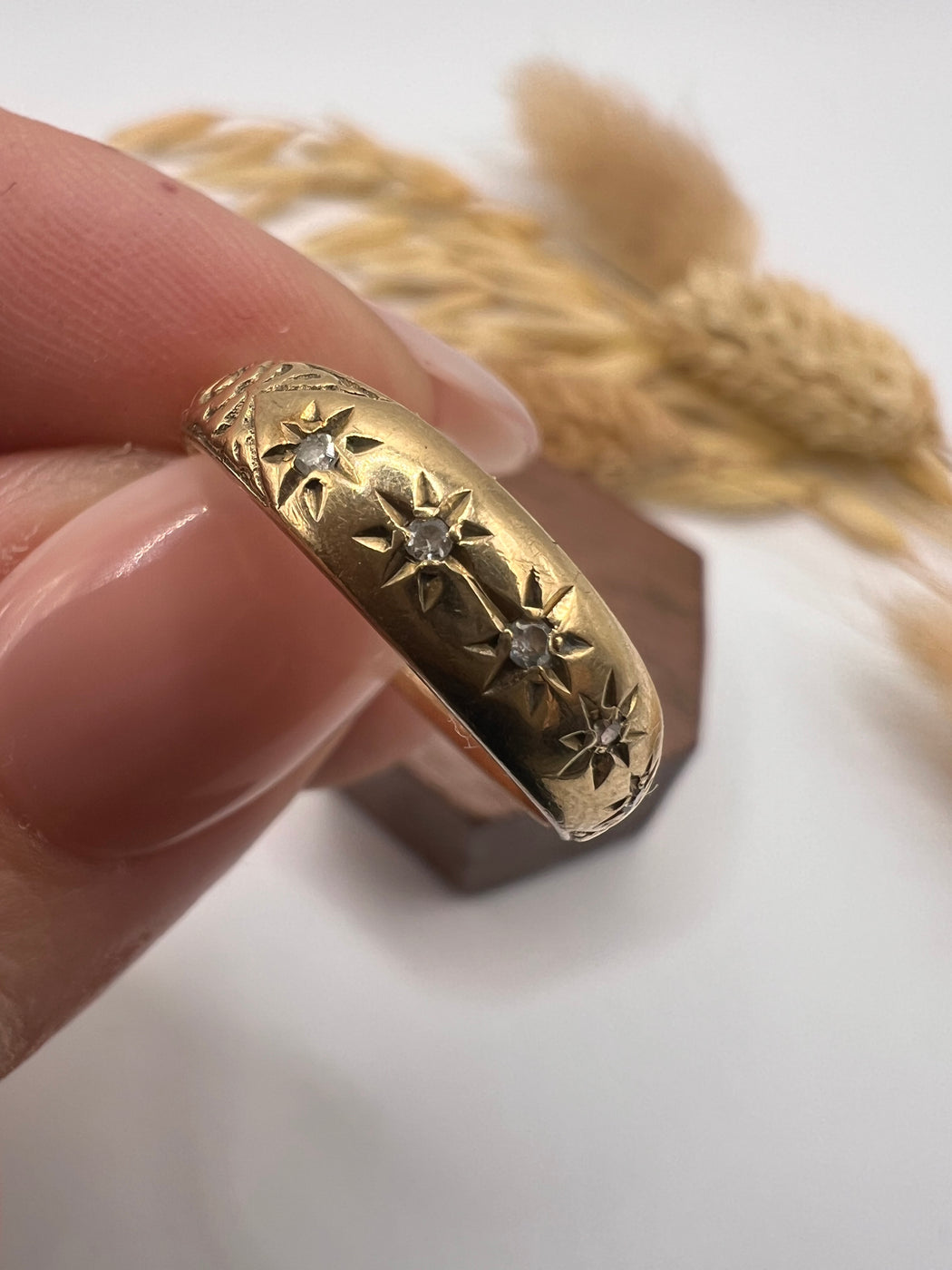 Vintage 5 Star Set Diamond Gypsy Ring