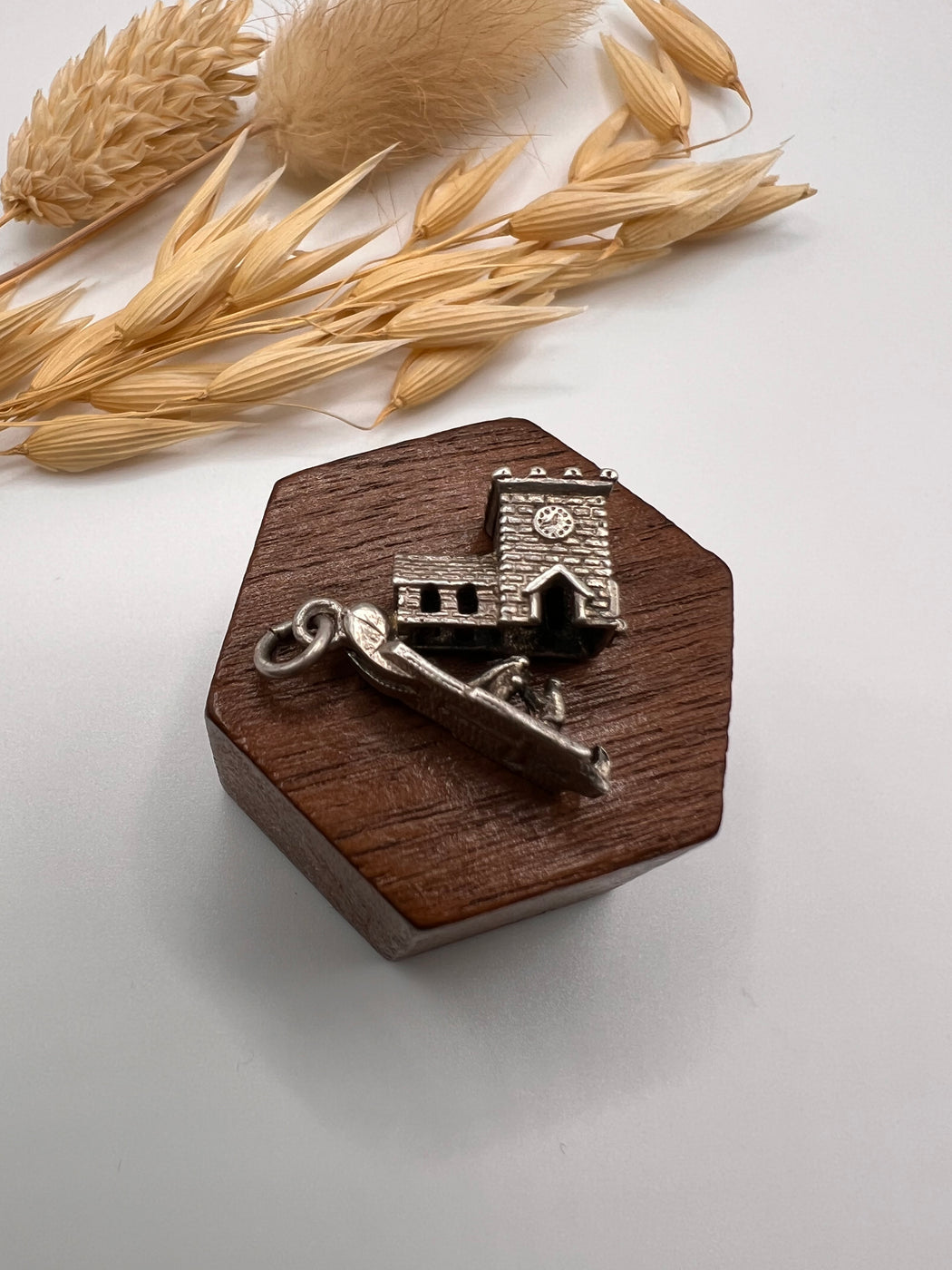 Vintage Articulated Opening Church Charm