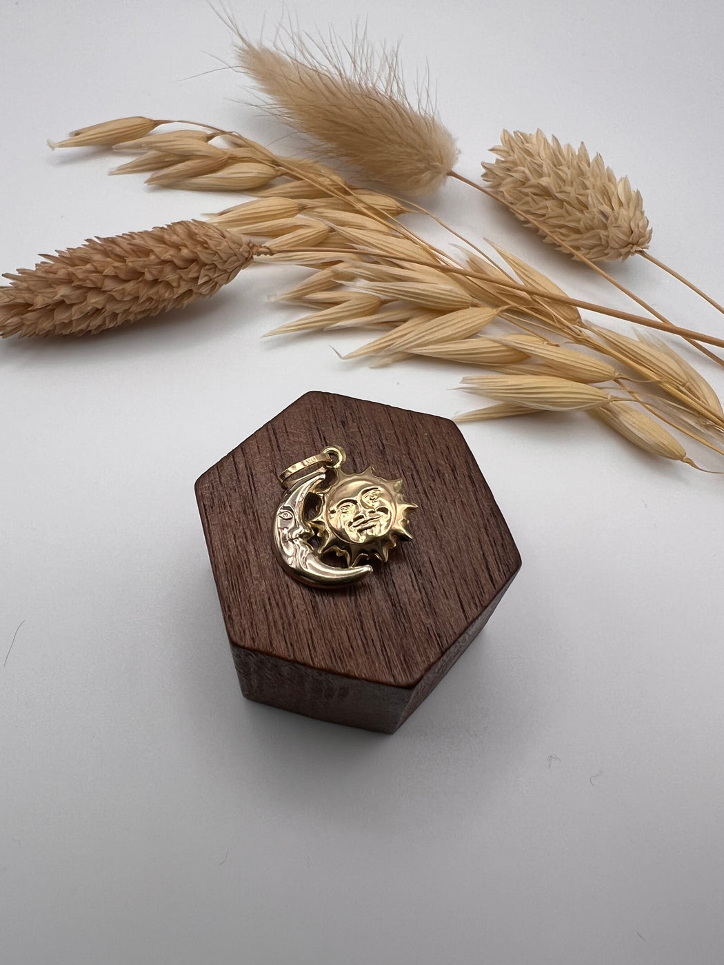 9ct Gold Two Tone Sun And Moon Charm