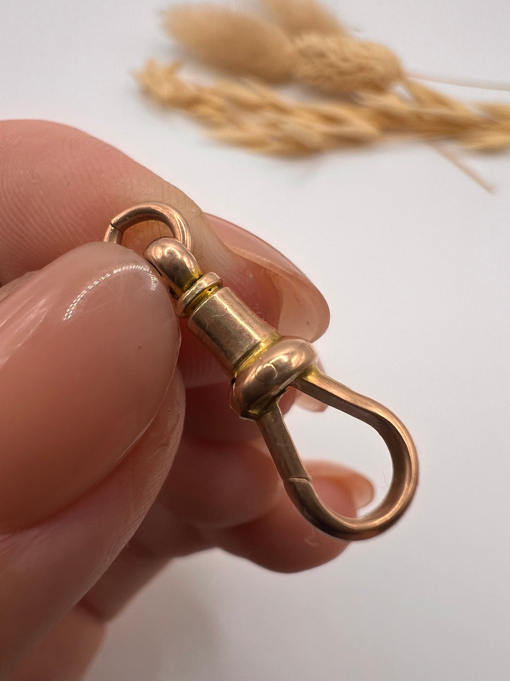 Antique 9ct Gold Swivel Dog Clip