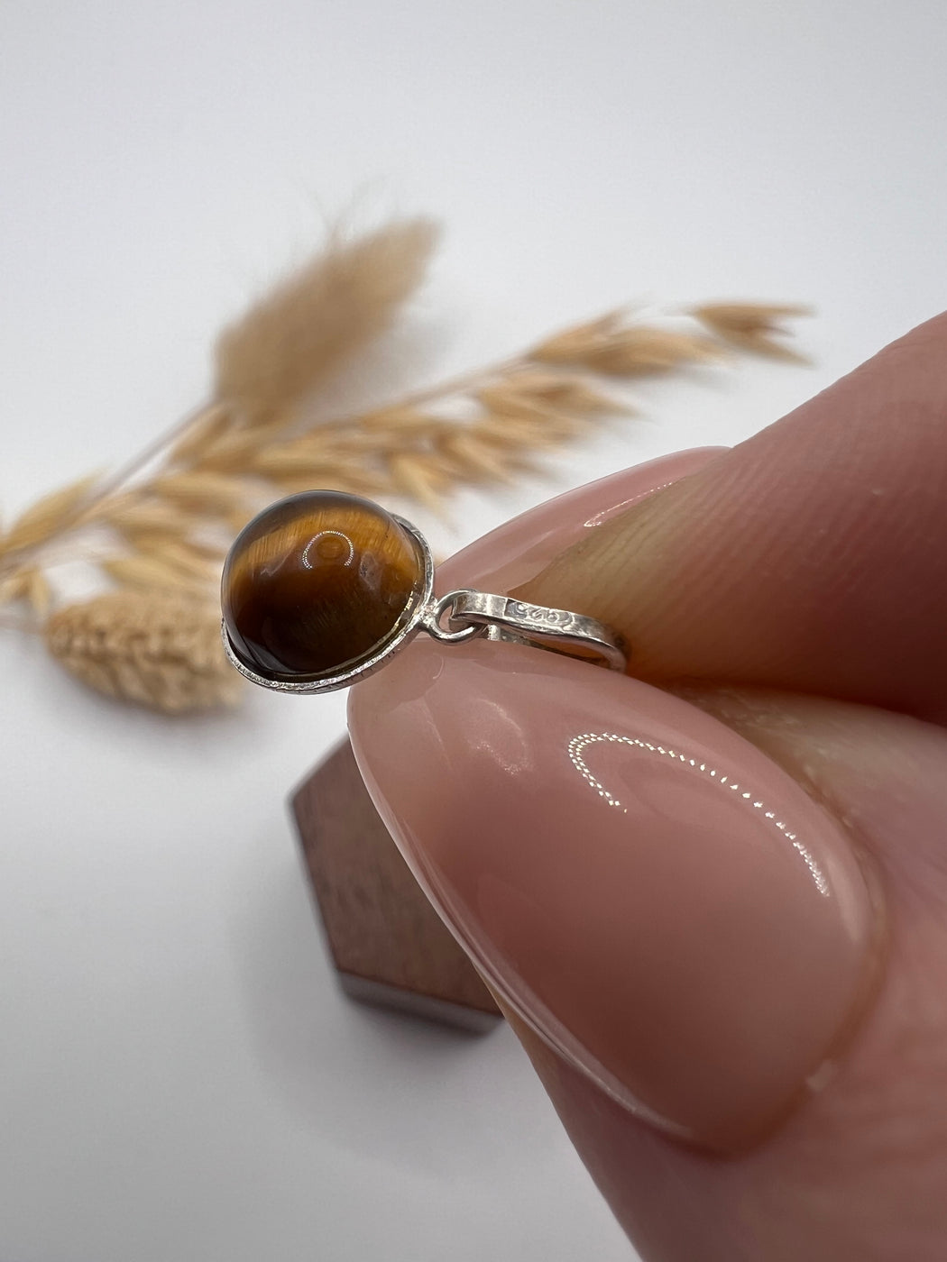 Vintage Tigers Eye Silver Charm