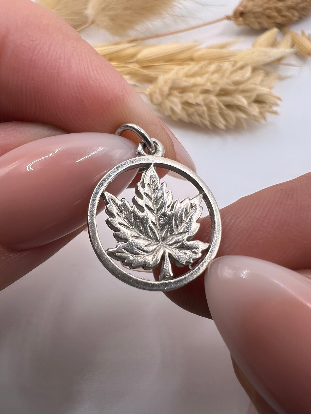 Vintage Silver Canadian Maple Leaf Charm