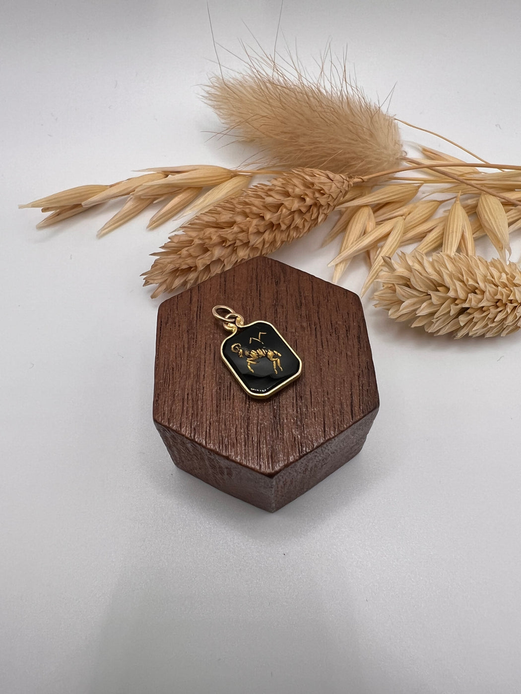 9ct Gold And Onyx Capricorn Zodiac Charm