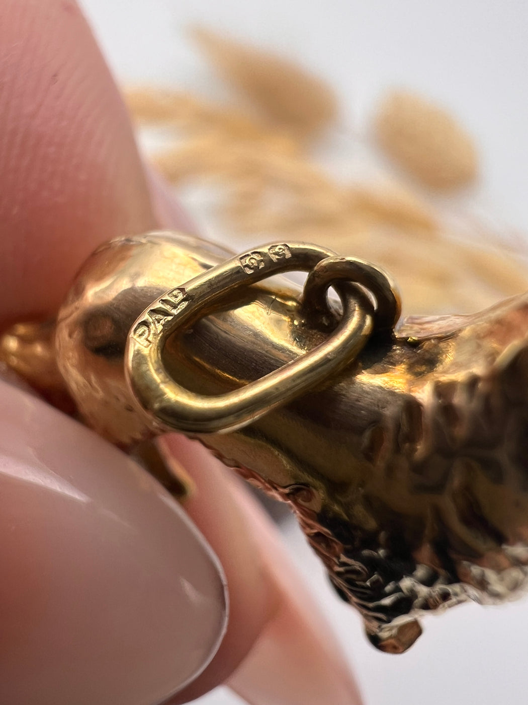 Vintage Gold Lassie Dog Charm