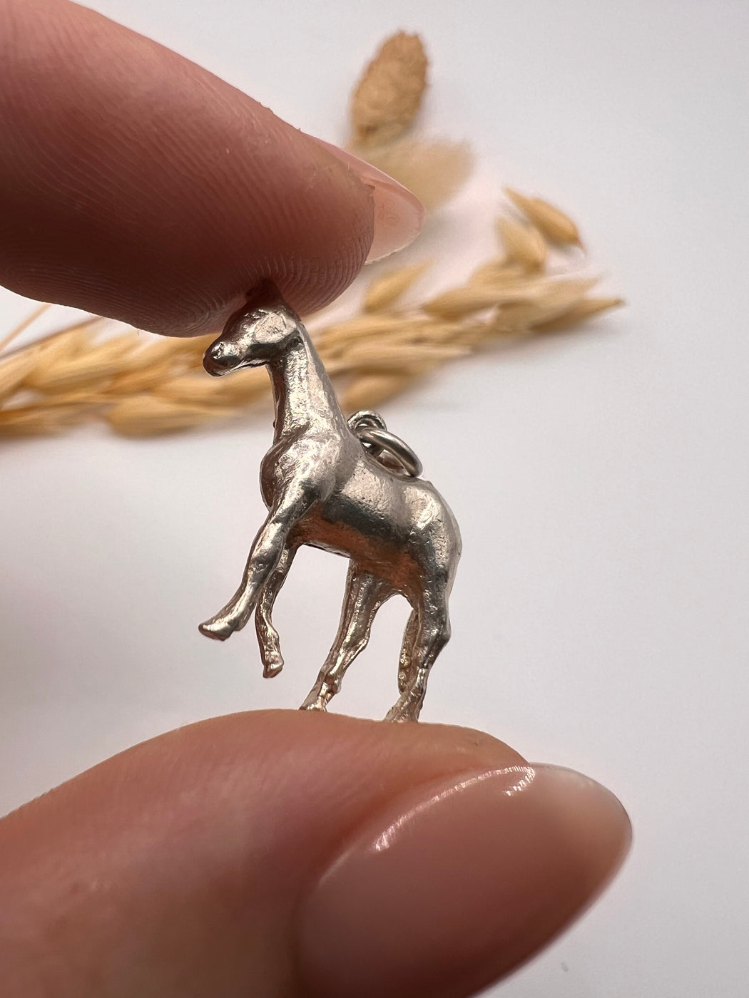Vintage Large Silver Standing Horse Charm