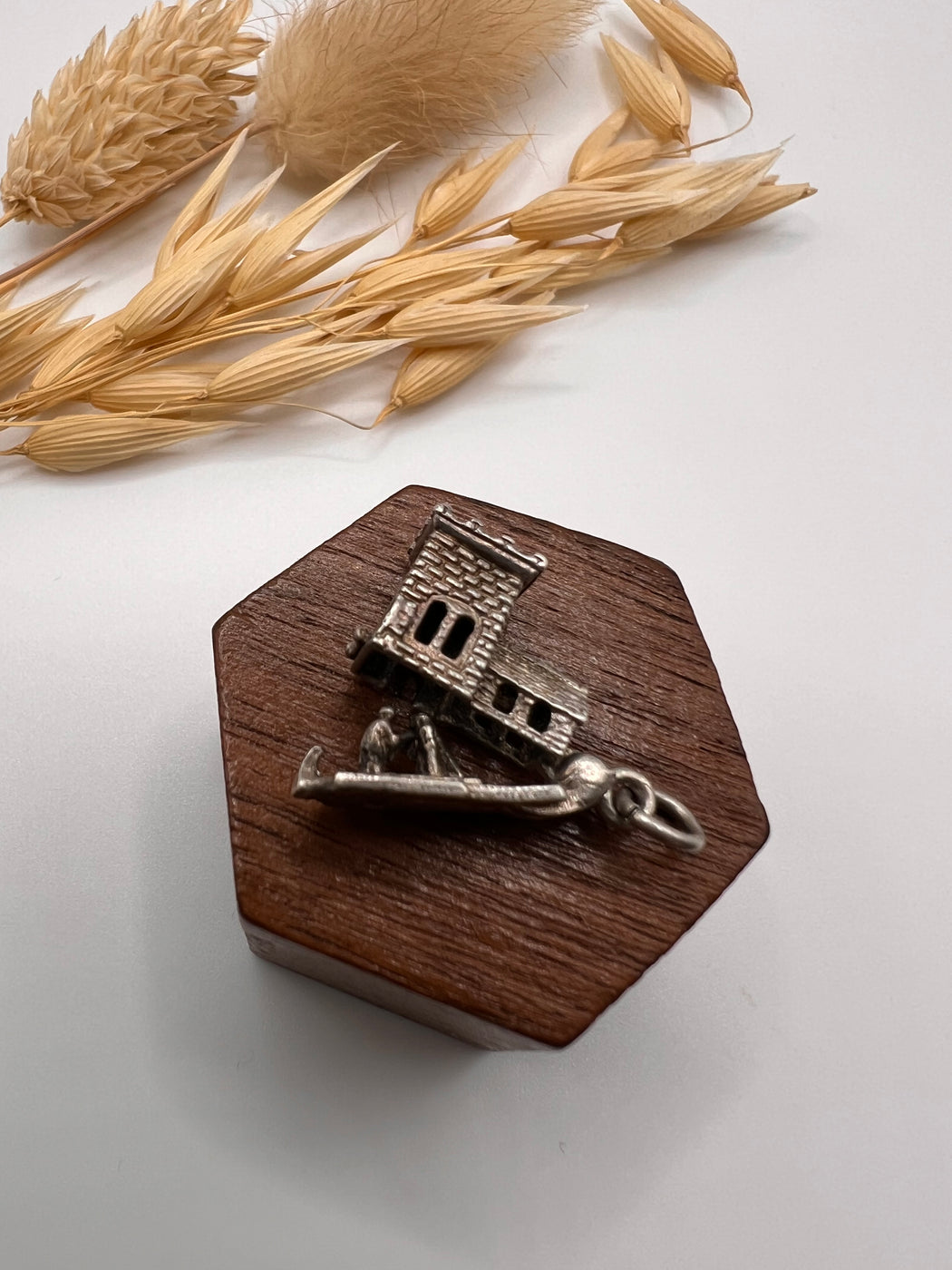 Vintage Articulated Opening Church Charm