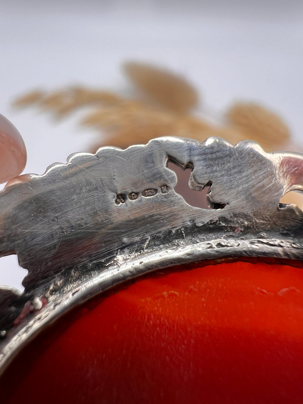 Carnelian Stirling Silver Cabochon Brooch