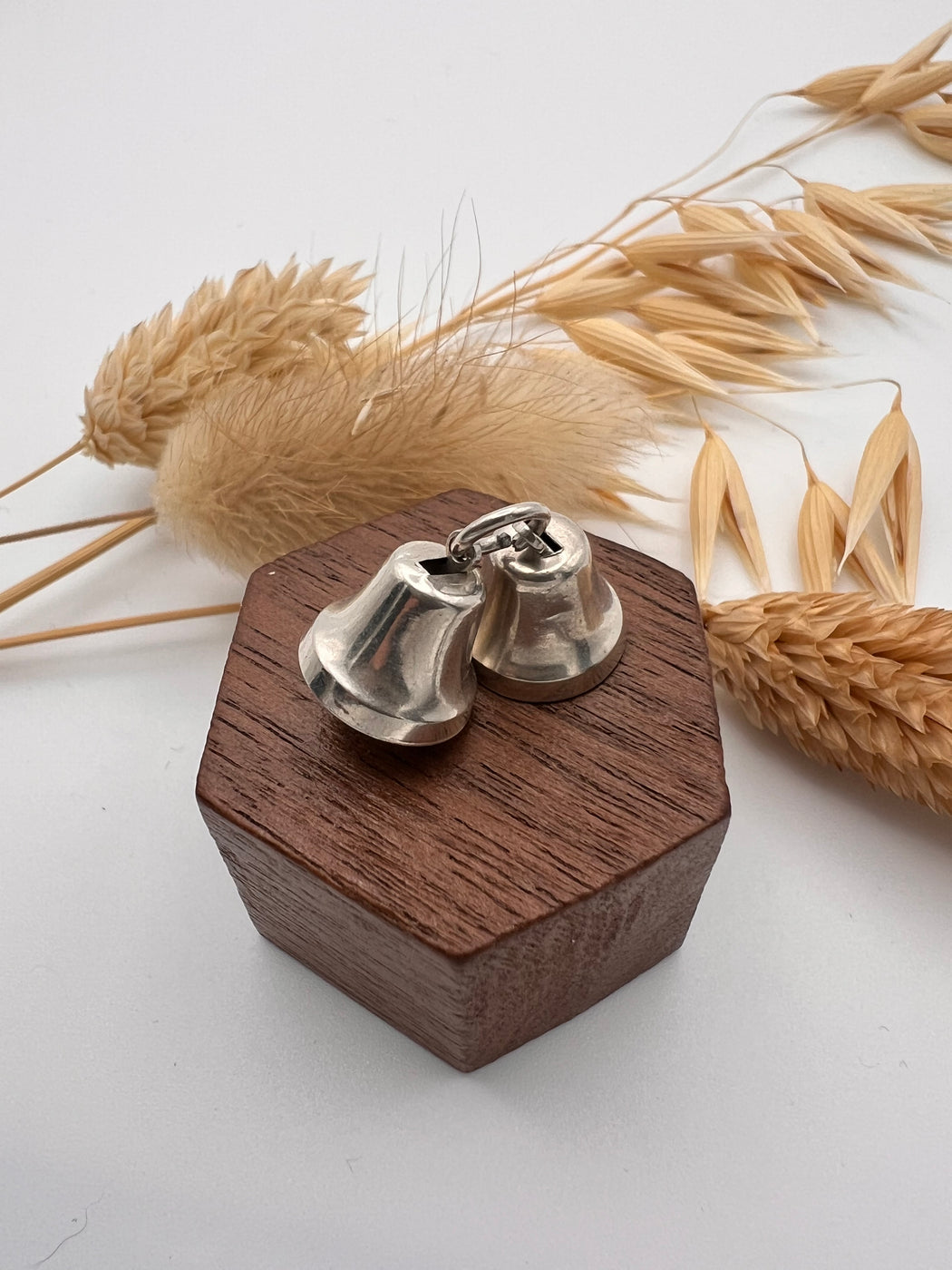 Vintage Silver Wedding Church Bells Charm