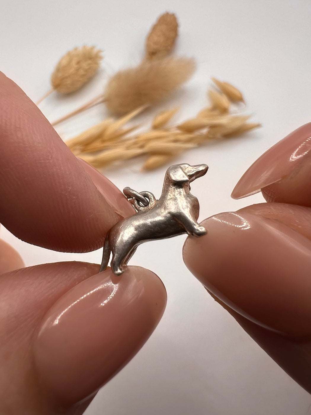 Vintage Silver Dachshund Sausage Dog Charm