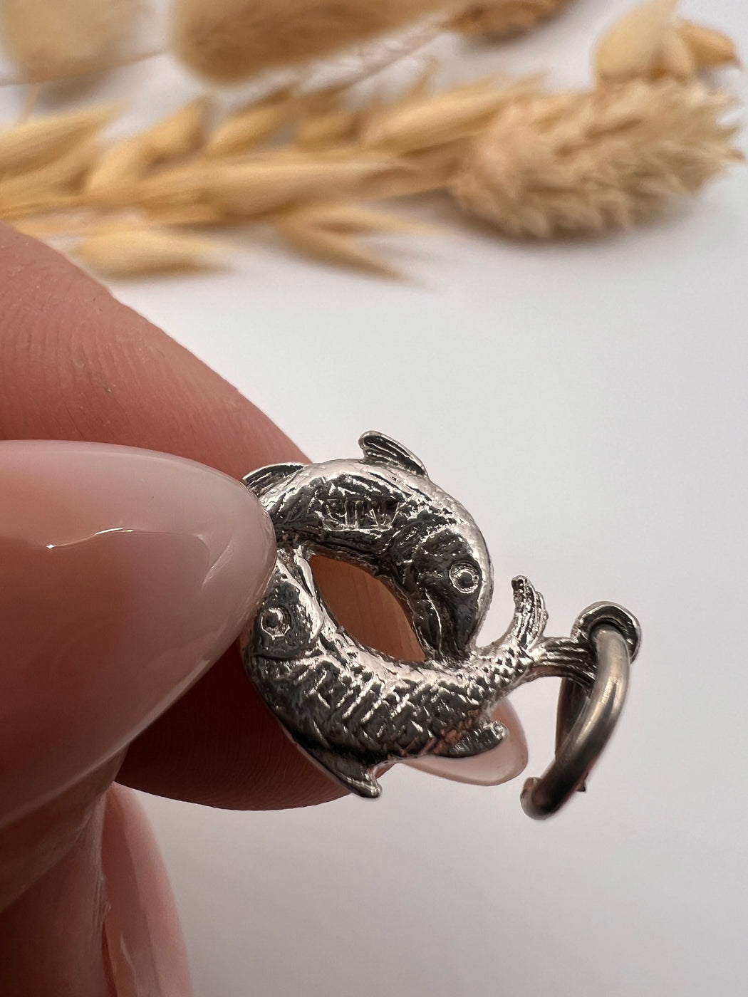 Vintage Silver Zodiac Pisces Fish Charm