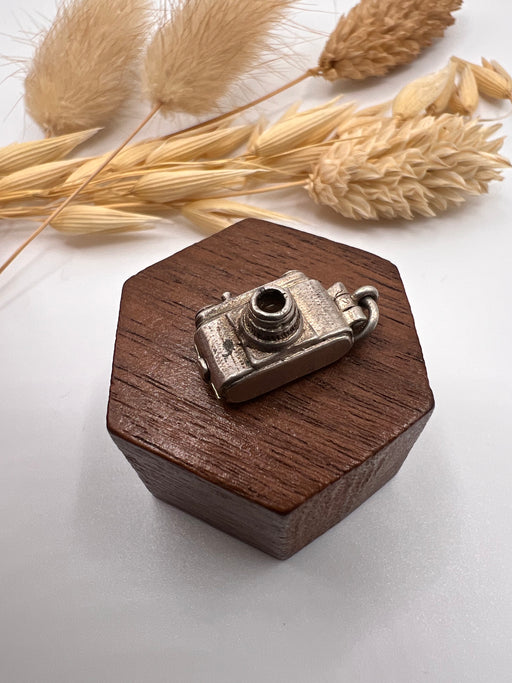 Vintage Silver Articulated Bird In Camera Charm