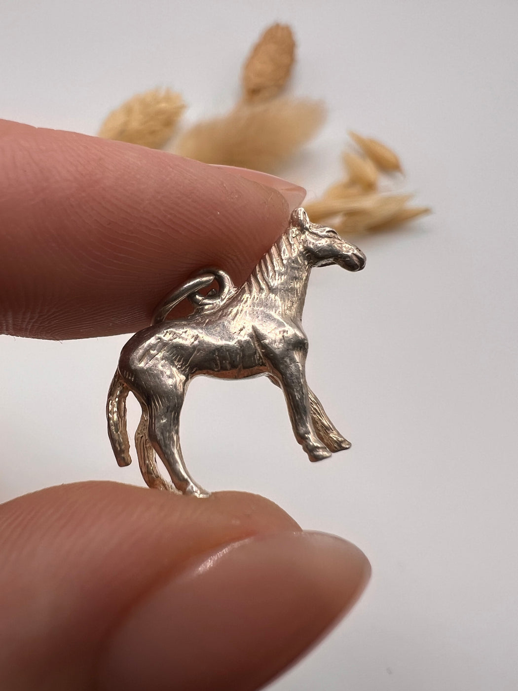 Vintage Silver Standing Horse Charm