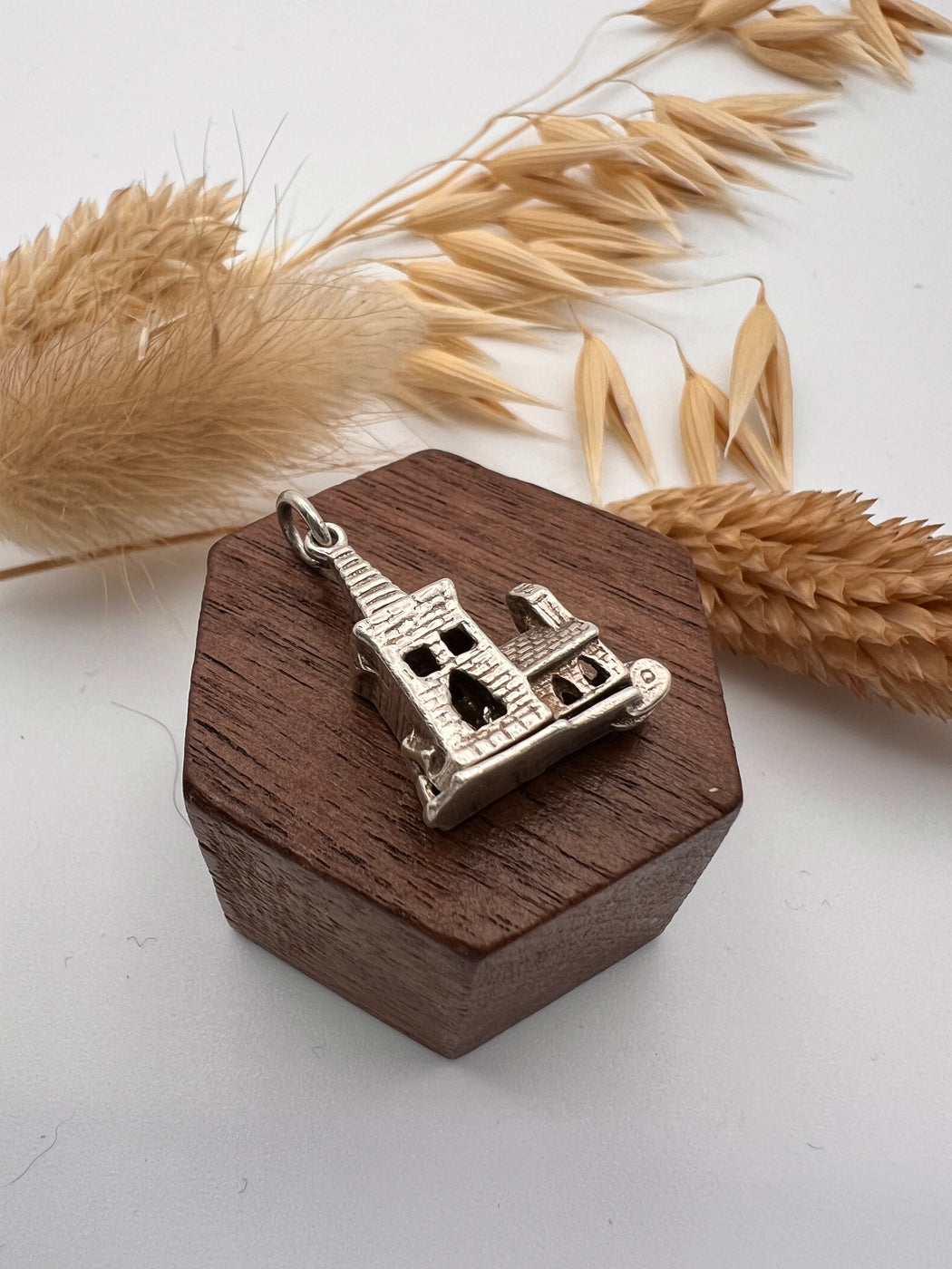 Articulated Church Silver Charm
