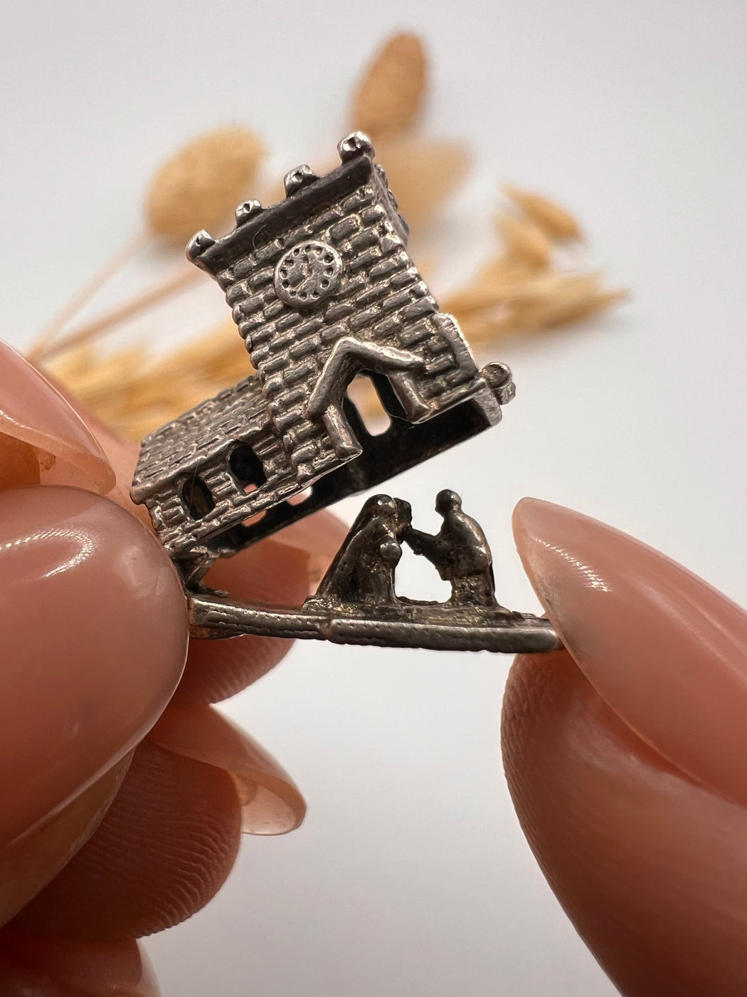 Vintage Articulated Opening Church Charm