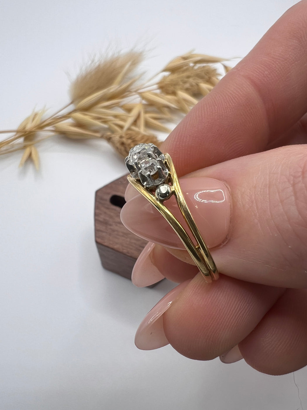 18ct Four Stone Old Mine Cut Diamond Ring