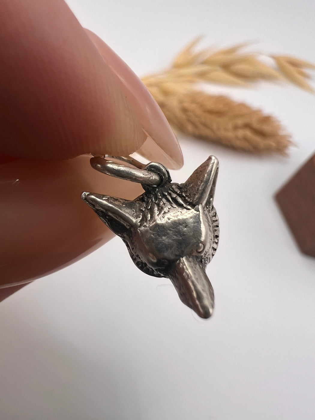 Vintage Silver Fox Head Charm