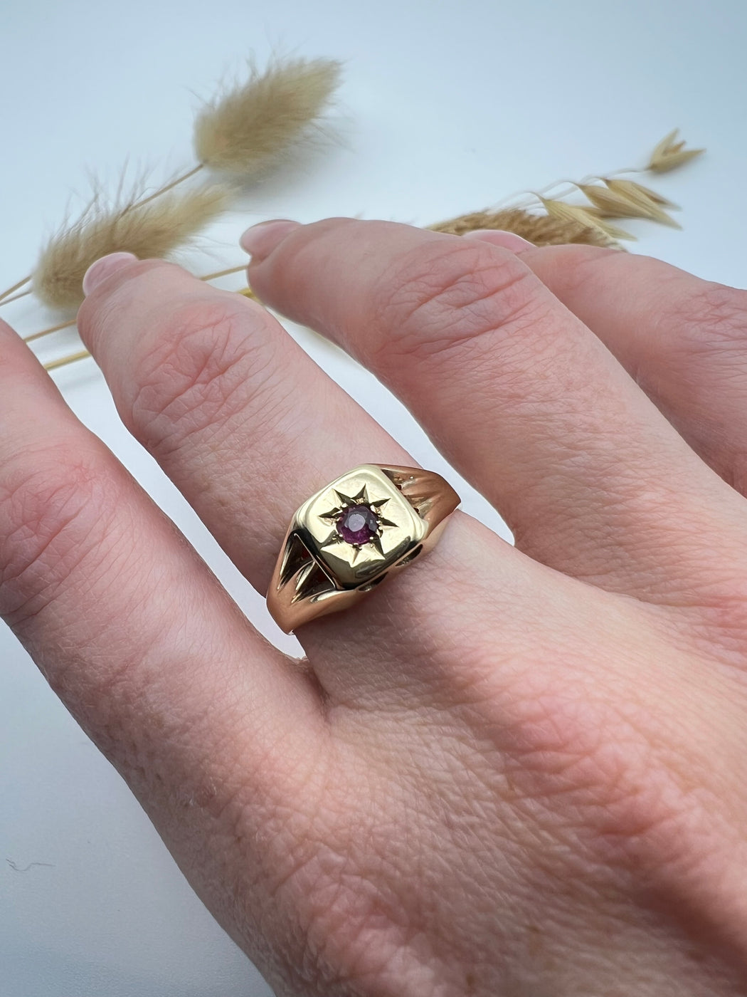 9ct Ruby and Gold Signet Ring