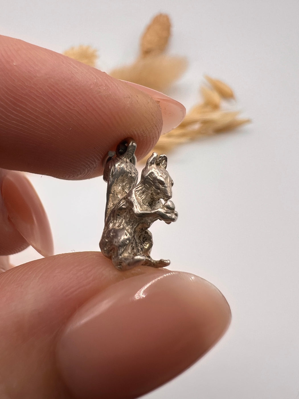 Vintage Silver Squirrel Charm
