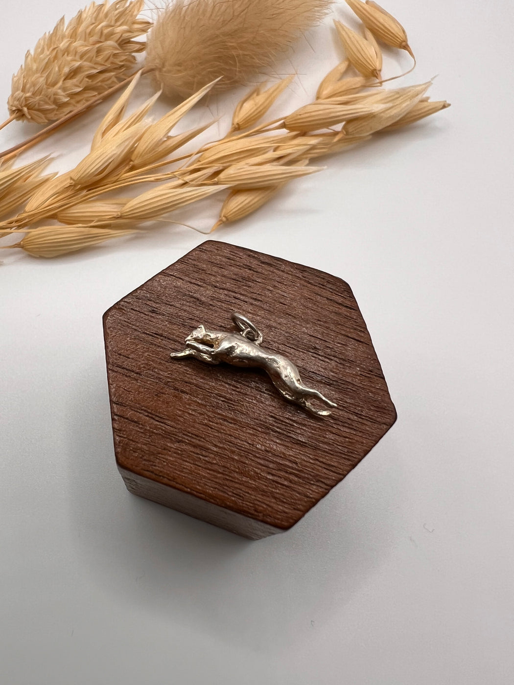 Vintage Silver Running Greyhound Charm