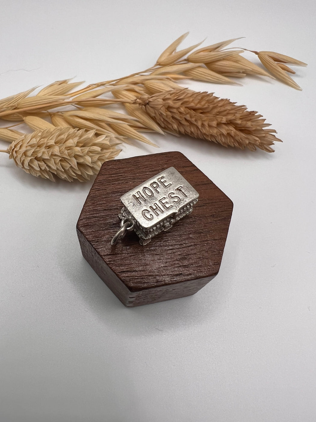 Vintage Silver Articulated Hope Chest Charm