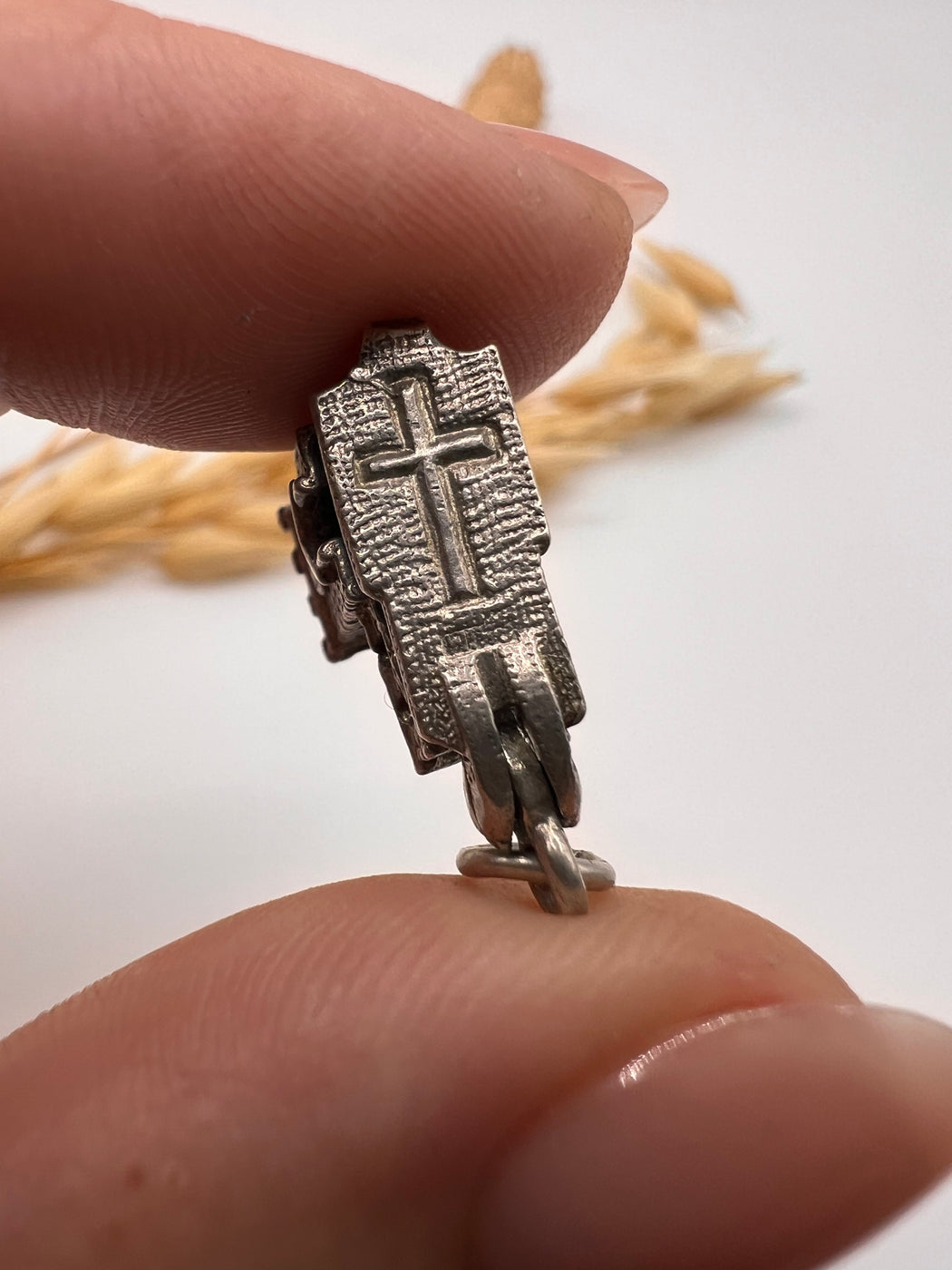 Vintage Articulated Opening Church Charm