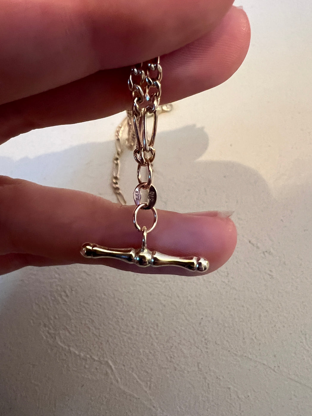 9ct Gold Chain With Dog Clip And T-Bar