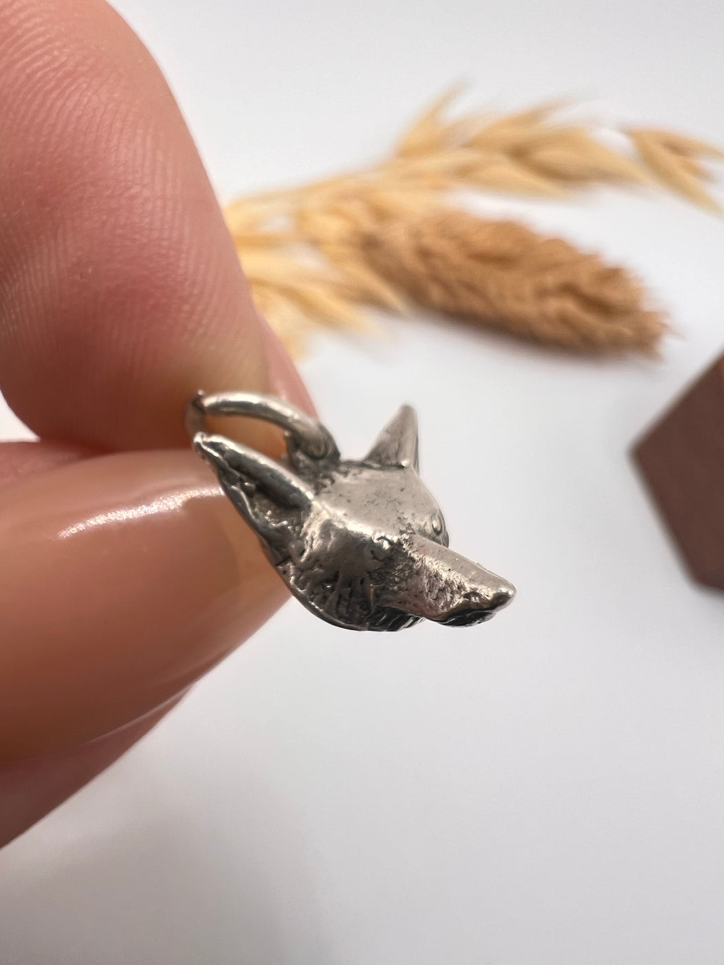 Vintage Silver Fox Head Charm