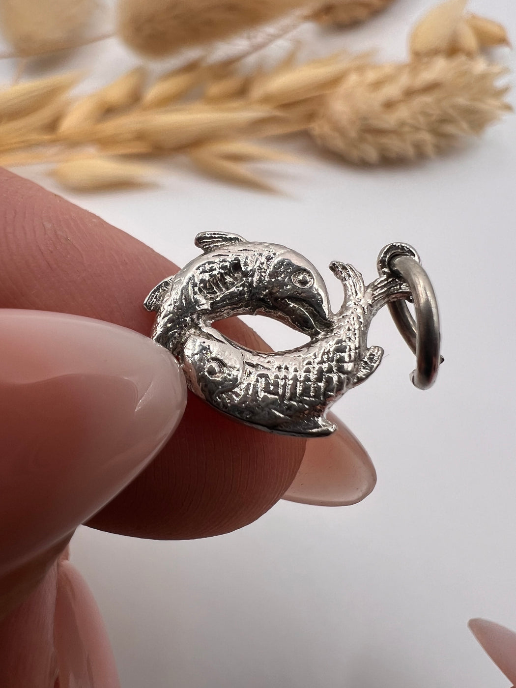 Vintage Silver Zodiac Pisces Fish Charm