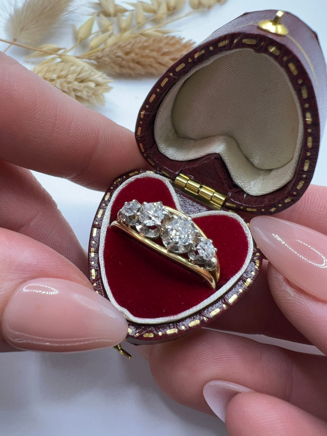 18ct Four Stone Old Mine Cut Diamond Ring