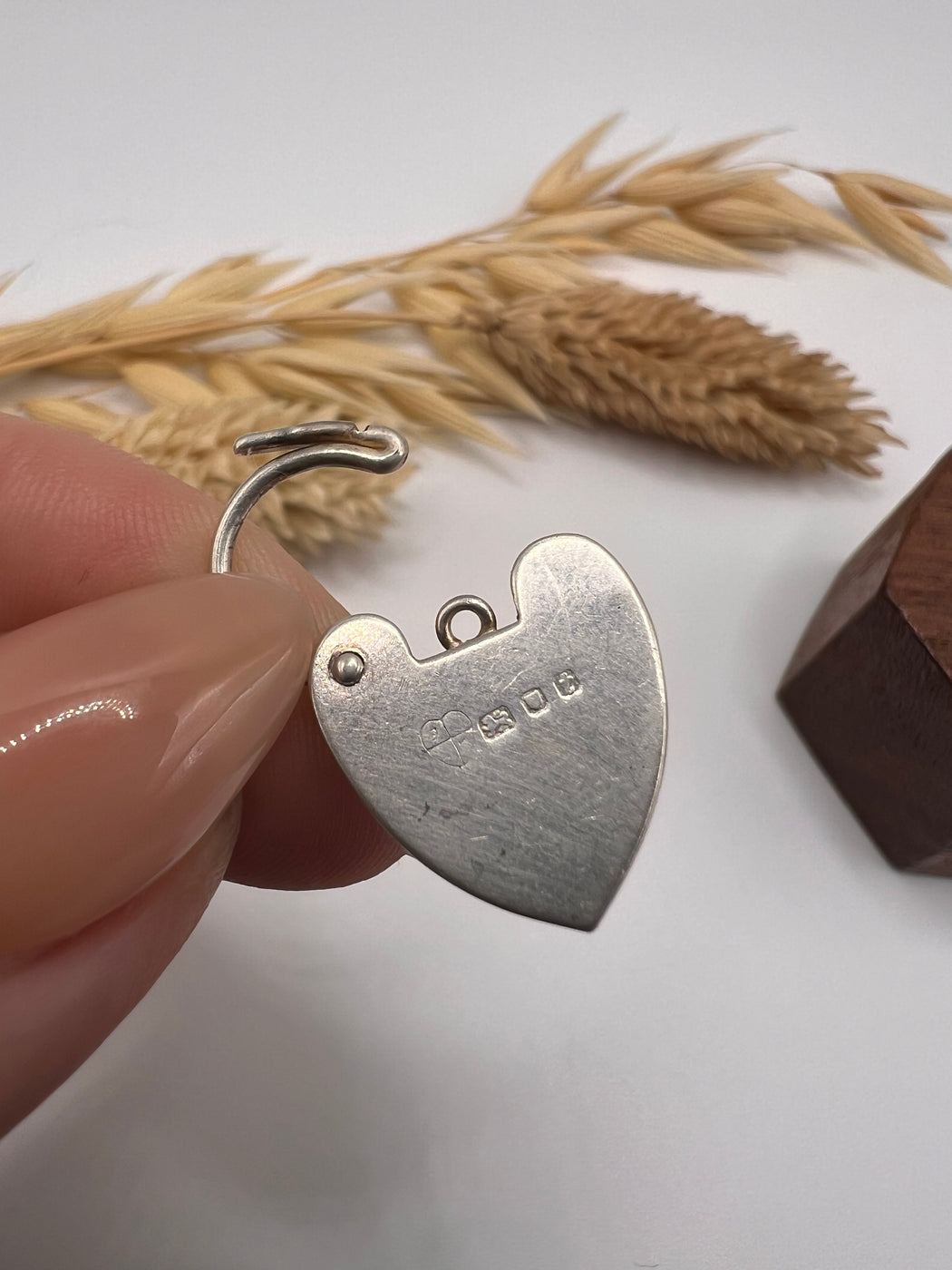Vintage 1970’s Silver Heart Padlock Charm