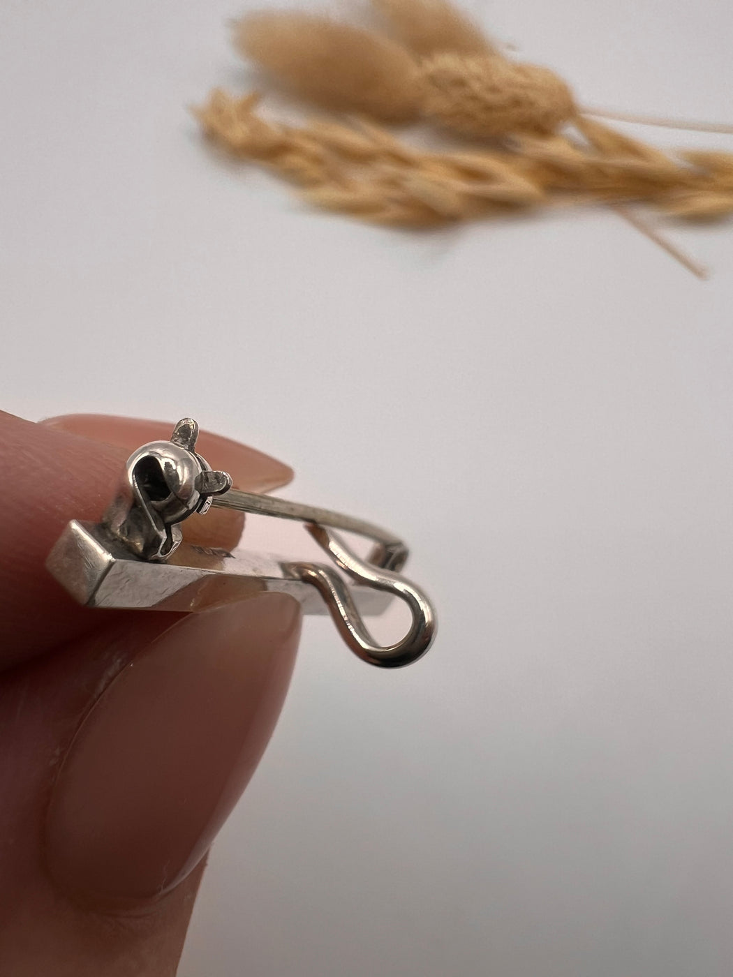 Silver Brooch With Charm Loop