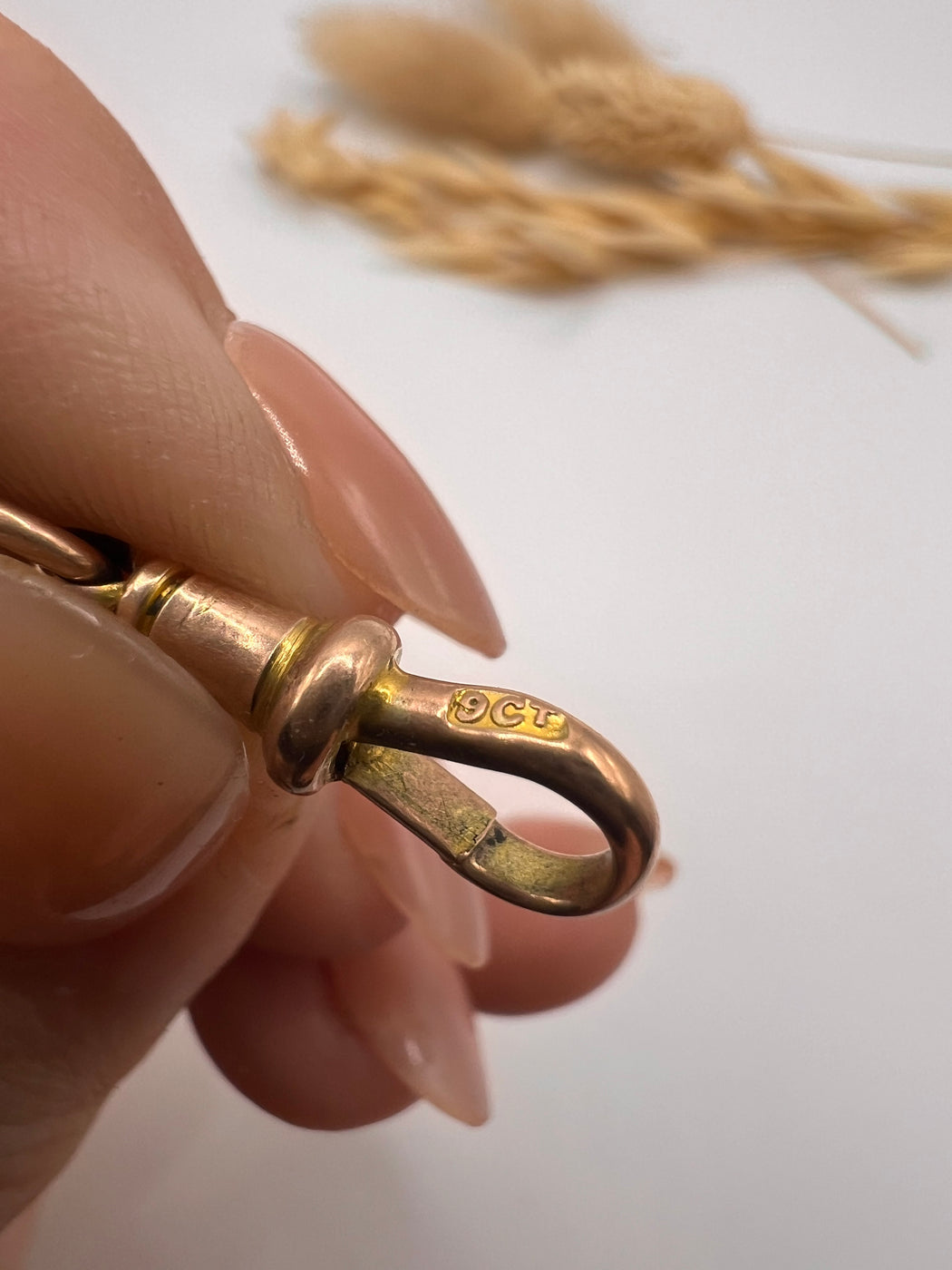 Antique 9ct Gold Swivel Dog Clip