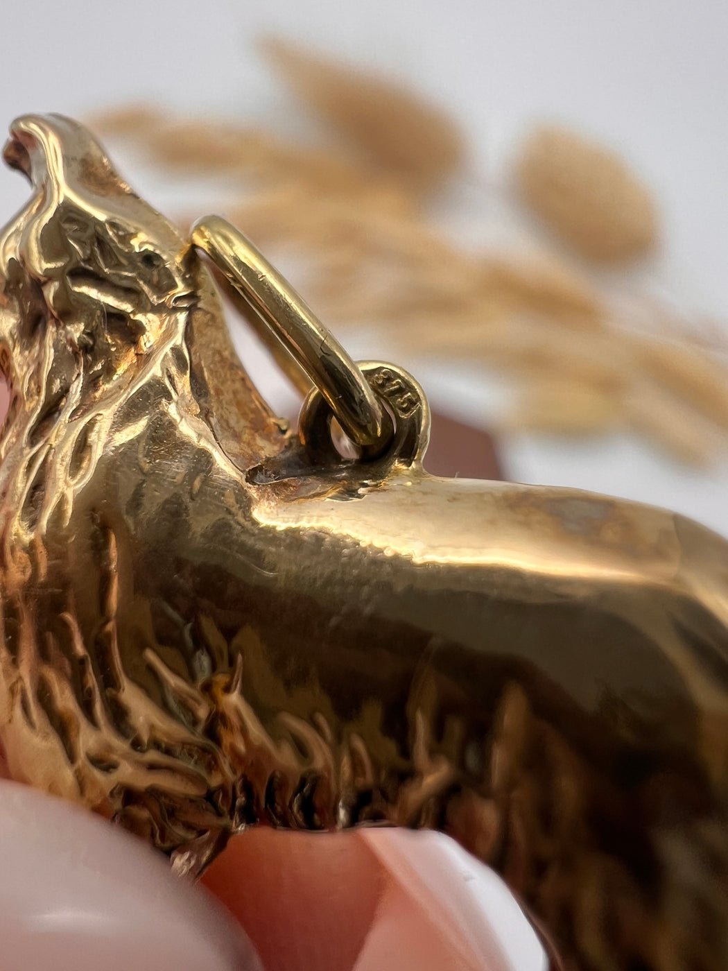 Vintage Gold Lassie Dog Charm