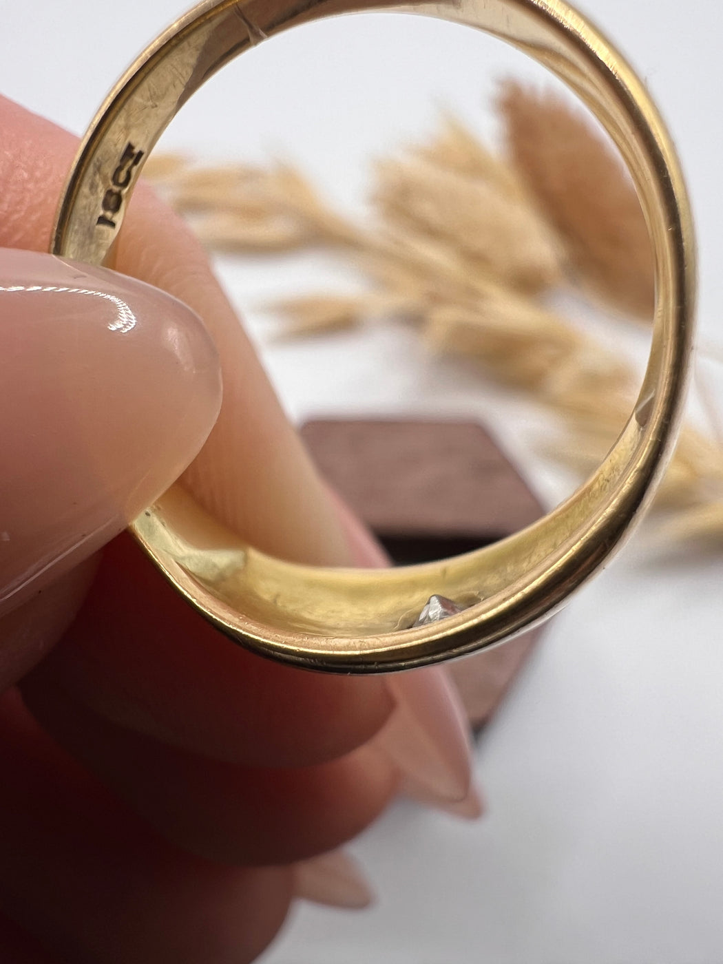 Antique 18ct Old Cut Star Set Gypsy Ring