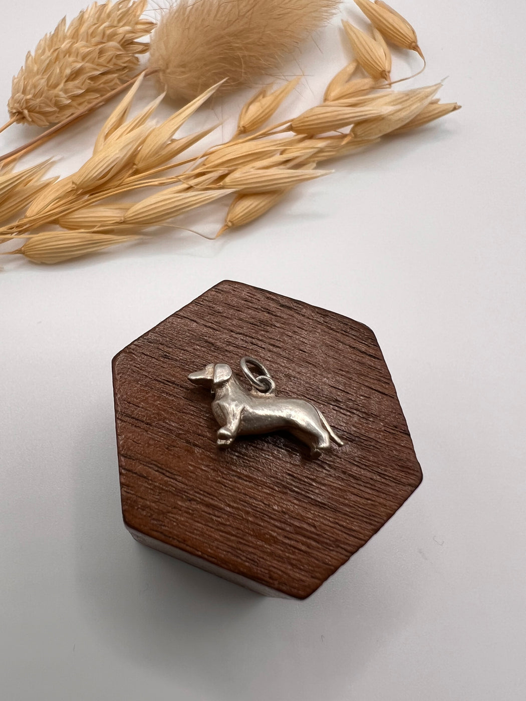 Vintage Silver Dachshund Sausage Dog Charm