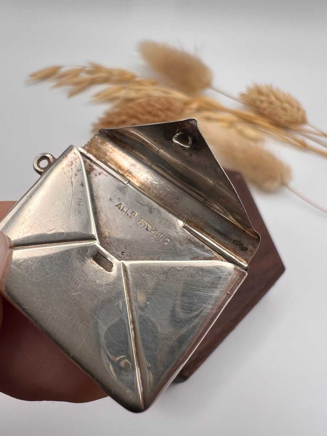 Edwardian Stirling Silver Envelope Stamp Holder