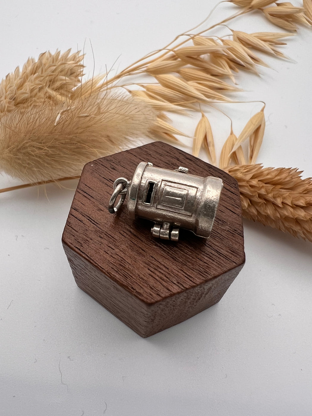 Articulated Silver English Post Box Charm